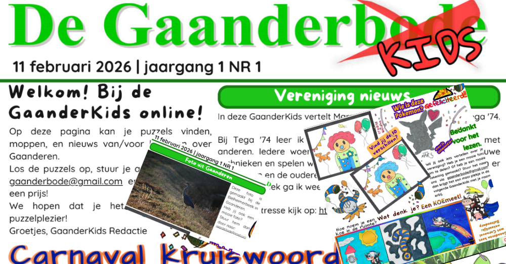 sfeerbeeld van De Gaanderkids met een collage van de eerste editie